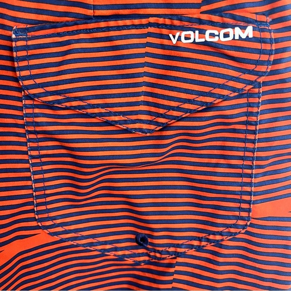 Men’s Volcom Orange & Blue Striped Board Shorts‎ Swim Trunks Size 31 - Picture 14 of 16